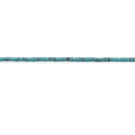 Natürliche schwarze türkisfarbene Perlen, Rohr 2 x 4 mm, Loch 0,8 mm, ca. 97 Stück, 39 cm Strang