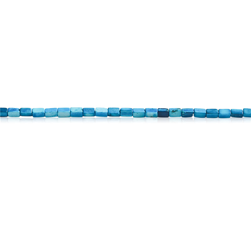 Blaue türkisfarbene Perlen, rechteckig, 2 x 4 mm, Loch 0,7 mm, ca. 97 Stück, 39 cm Strang