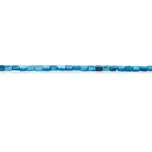 Cuentas de turquesa azul Rectángulo 2x4 mm Agujero 0.7 mm Sobre 97 piezas 39 cm tira