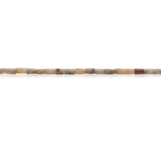 Natural Crazy Agate Beads Tube 2x4mm Hole 0.8mm about 97pcs 39cm strand