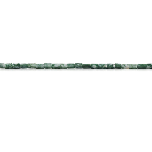 Natürliche grüne Punktperlen, rechteckig, 2 x 4 mm, Loch 0,7 mm, ca. 97 Stück, 39 cm Strang