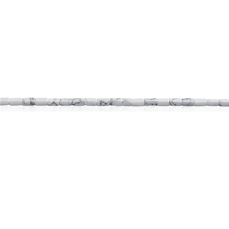 Natürliche Howlith-Perlen, rechteckig, 2 x 4 mm, Loch 0,7 mm, ca. 97 Stück, 39 cm Strang