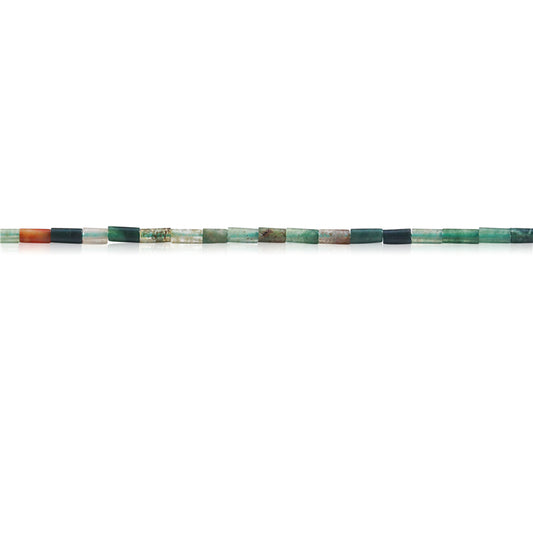 Natural Indian Agate Beads Tube 2x4mm Hole 0.8mm about 97pcs 39cm strand