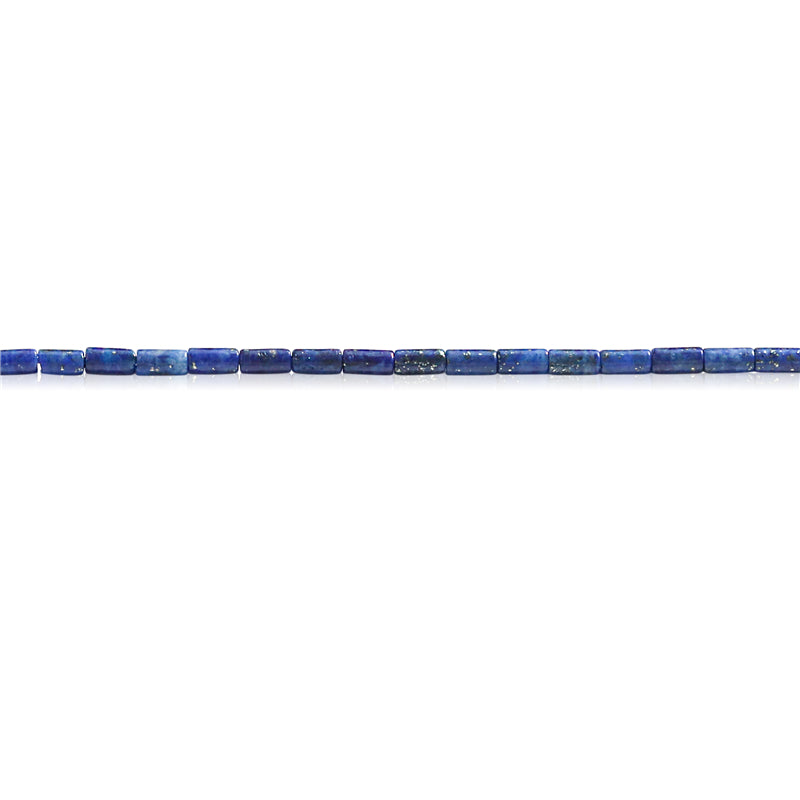 Natürliche Lapislazuli-Perlen, Röhre, 2 x 4 mm, Loch 0,8 mm, ca. 97 Stück, 39 cm Strang