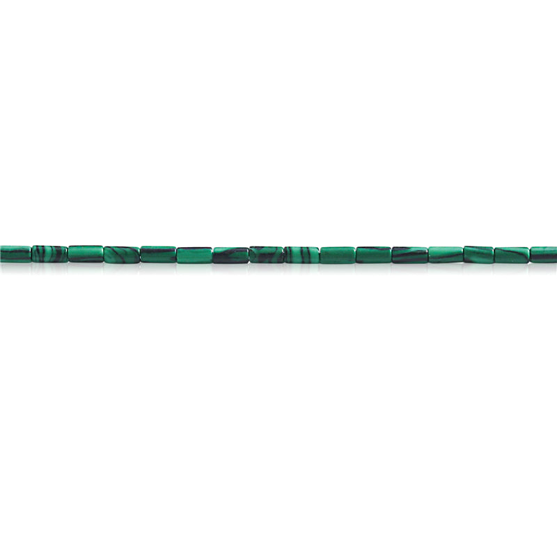 Perles Malachite Tube 2x4mm trou 0.8mm environ 97pcs sur fil 39cm