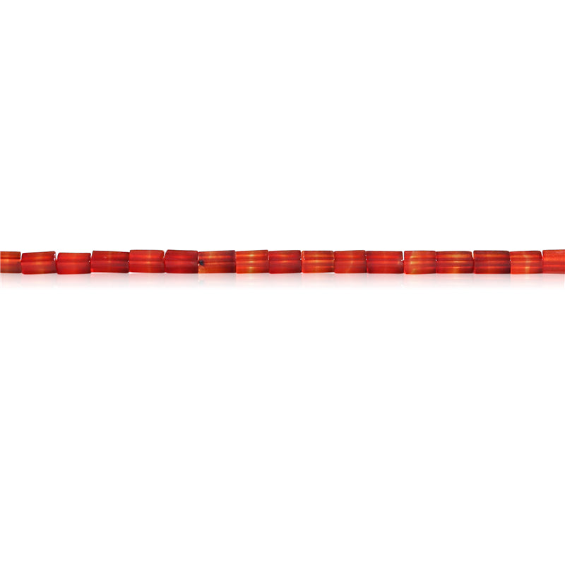 Natürliche rote Achatperlen, rechteckig, 2 x 4 mm, Loch 0,7 mm, ca. 97 Stück, 39 cm Strang