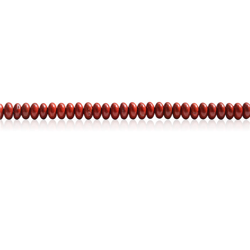 Natürliche rote Jaspisperlen, Abakus, 2 x 4 mm, Loch 0,8 mm, ca. 165 Stück, 39 cm Strang