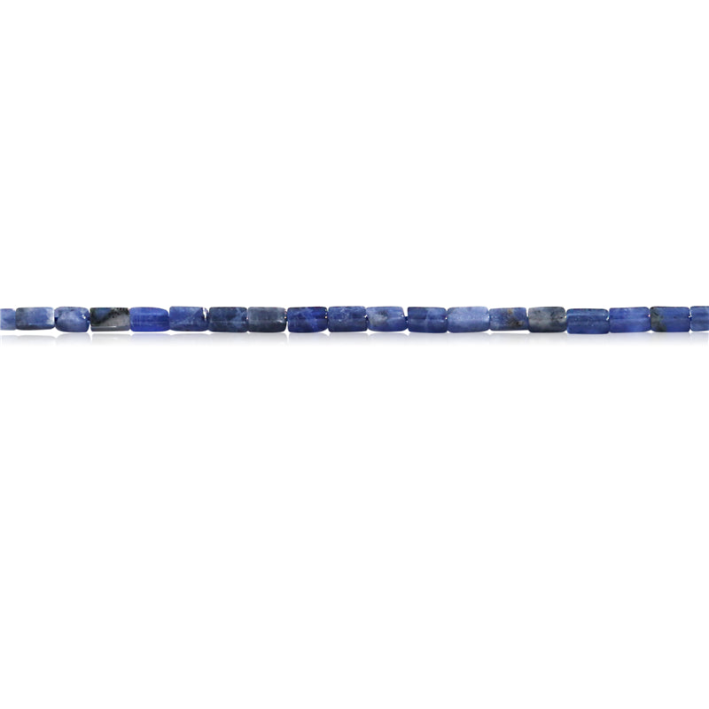 Perline di sodalite naturale rettangolo 2x4 mm foro 0,7 mm circa 97 pezzi filo da 39 cm