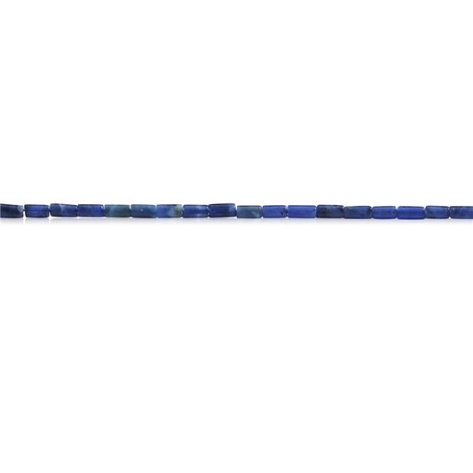 Perline di sodalite naturale Tubo 2x4 mm Foro 0,8 mm circa 97 pezzi filo da 39 cm