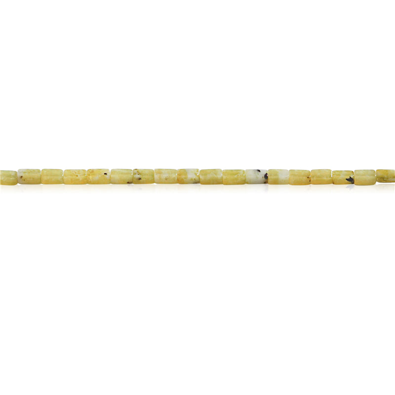 Natürliche gelbe Gras-Türkis-Perlen, rechteckig, 2x4 mm, Loch 0,7 mm, ca. 97 Stück, 39 cm Strang