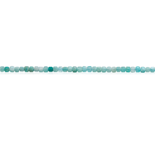 Perles Amazonite naturelle Cube facette 2.5mm trou 0.7mm environ 156pcs 39cm sur fil