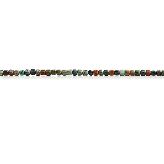 Perles Turquoise Africaines Naturelles Cube à Facettes Trou 2.5mm Trou 0.7mm Environ 156pcs Fil de 39cm