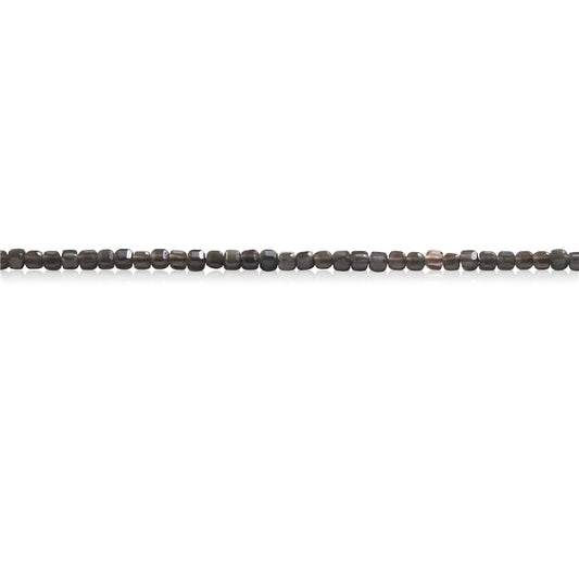 Natürliche schwarze Obsidianperlen, facettierter Würfel, 2,5 mm, Loch 0,7 mm, ca. 156 Stück, 39 cm Strang