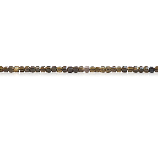 Natürliche goldene Obsidianperlen, facettierter Würfel, 2,5 mm, Loch 0,7 mm, ca. 156 Stück, 39 cm Strang