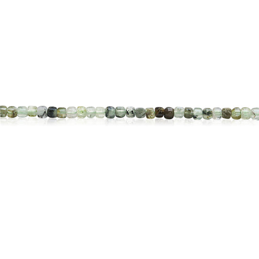 Natural Prehnite Beads Faceted Cube 2.5mm Hole 0.7mm about 156pcs 39cm strand