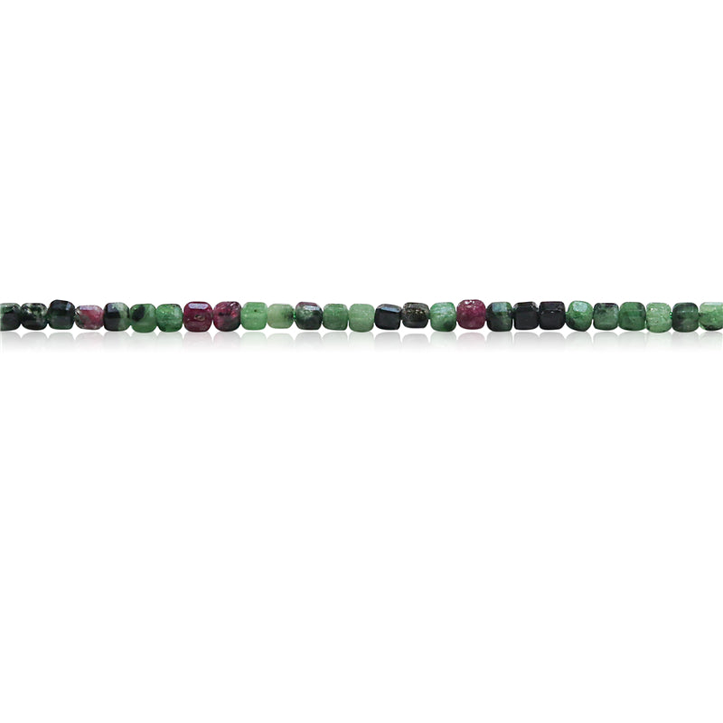 Perline di Zoisite con rubino naturale Cubo sfaccettato da 2,5 mm Foro da 0,7 mm circa 156 pezzi da 39 cm di filo