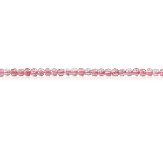 Perles Cristal Naturel Fraise Cube Facettes Trou 2.5mm 0.7mm Environ 156pcs Fil 39cm