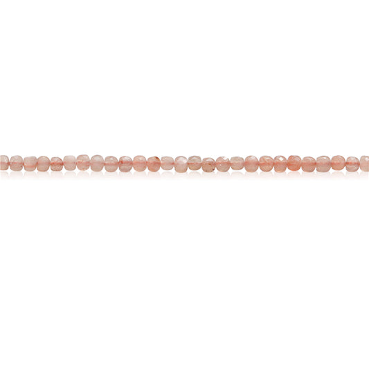 Natural Sunstone Beads Faceted Cube 2.5mm Hole 0.7mm about 156pcs 39cm strand