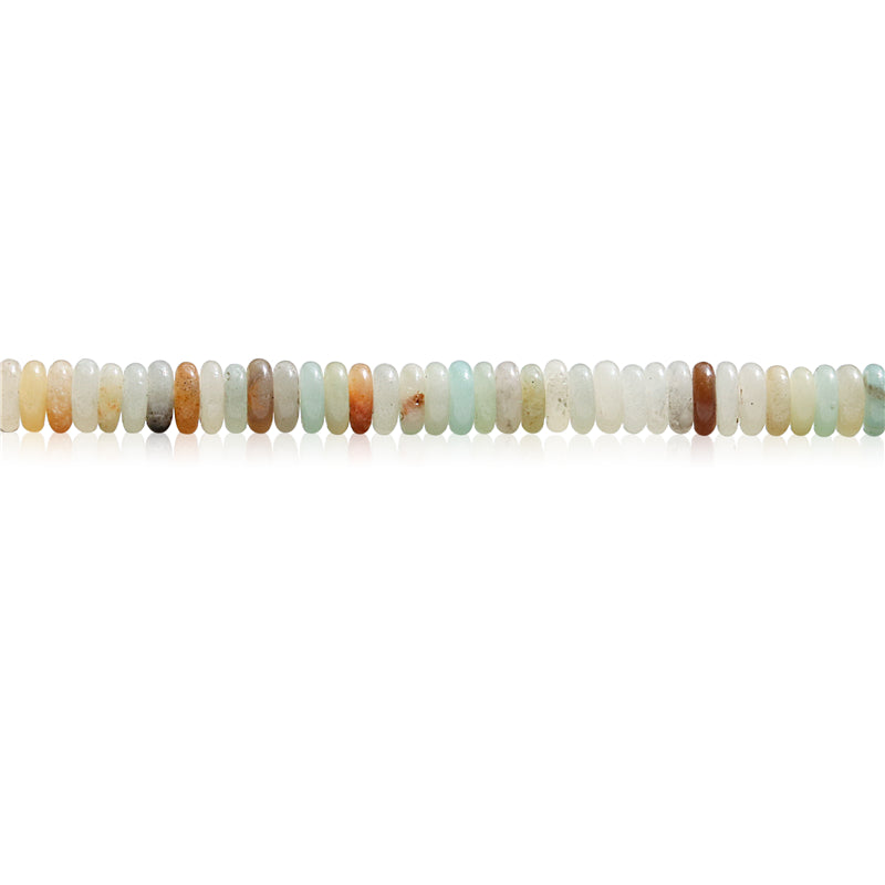 Perles Amazonite naturelle Heishi 2x6mm trou 1mm environ 189pcs sur fil 39cm