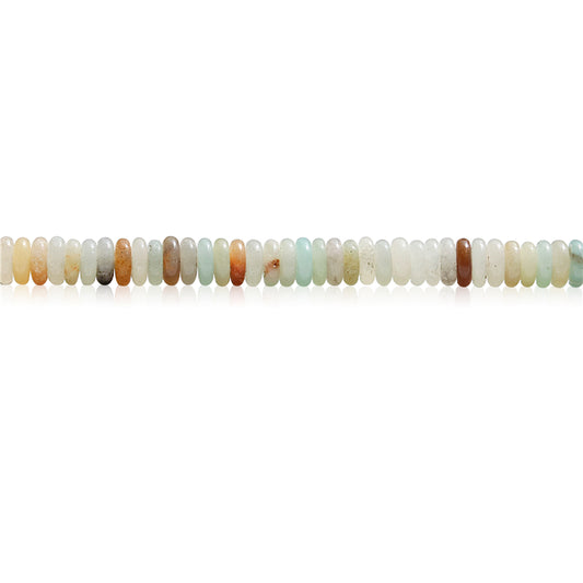 Perles Amazonite naturelle Heishi 2x6mm trou 1mm environ 189pcs sur fil 39cm