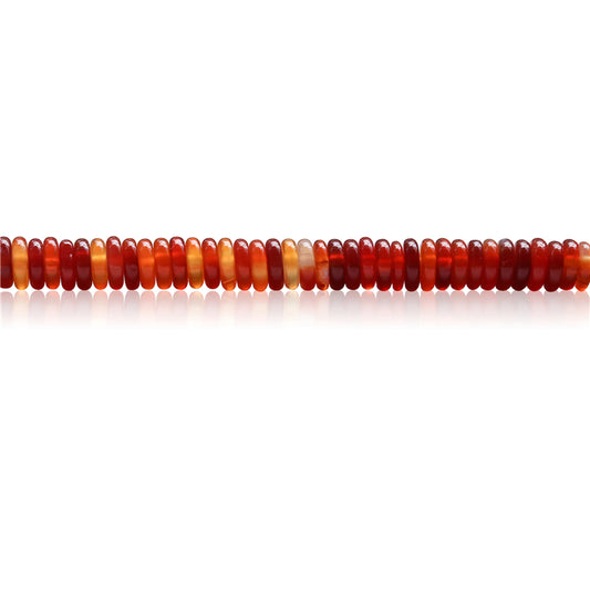 Perline di agata rossa naturale Heishi 2x6mm Foro 1 mm circa 189 pezzi da 39 cm di filo