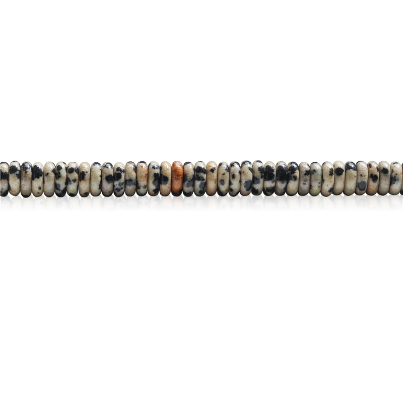 Natural Dalmatian Beads Heishi 2x6mm Hole 1mm about 189pcs 39cm strand