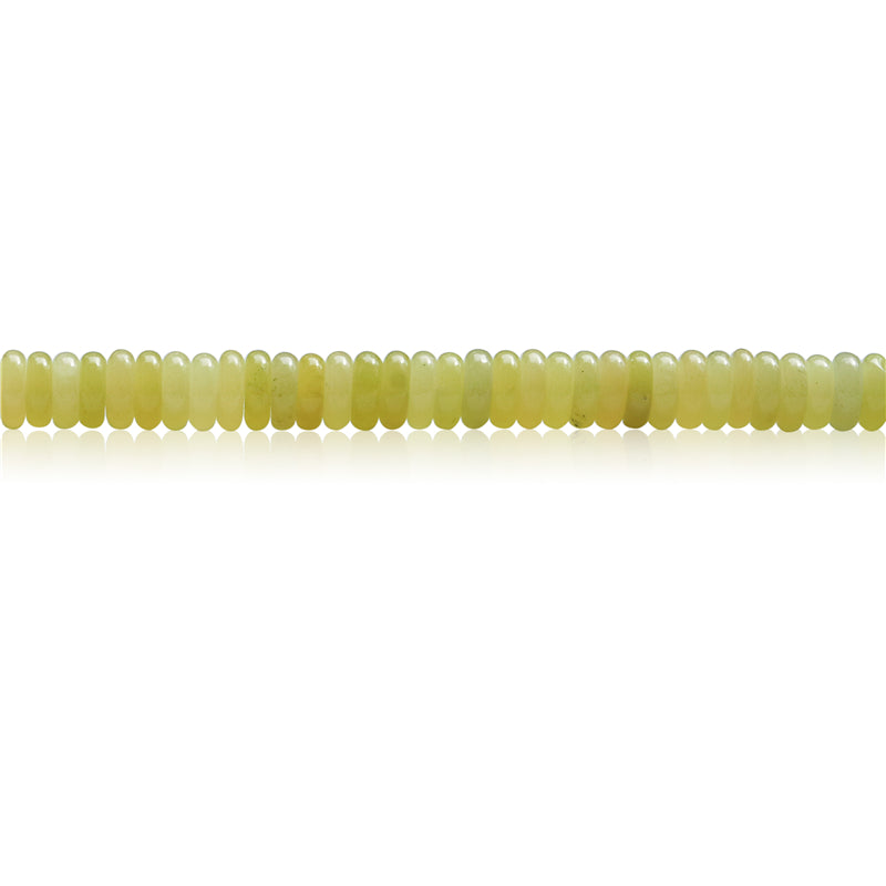 Natürliche Zitronen-Jade-Perlen Heishi, 2 x 6 mm, Loch 1 mm, ca. 189 Stück, 39 cm Strang