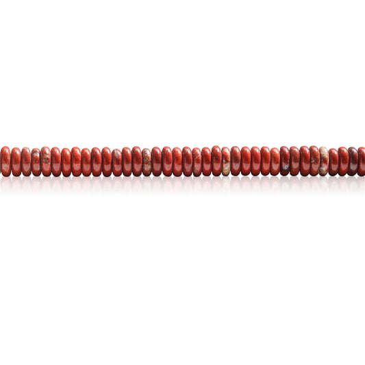 Natürliche rote Jaspisperlen, Heishi, 2 x 6 mm, Loch 1 mm, ca. 189 Stück, 39 cm Strang