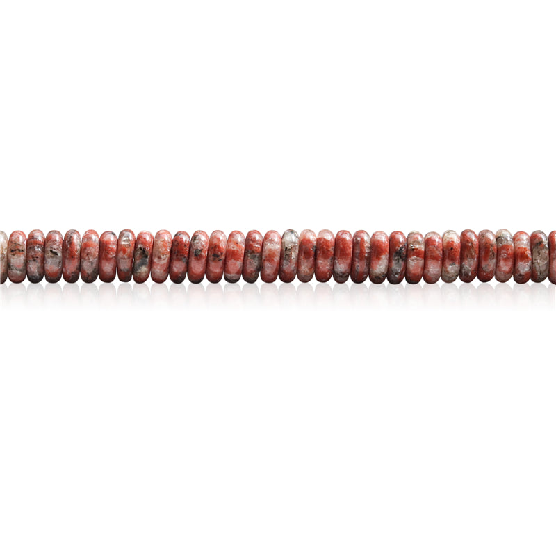 Natural Sesame Red Jasper Beads Heishi 2x6mm Hole 1mm about 189pcs 39cm strand