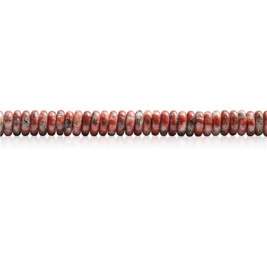 Natural Sesame Red Jasper Beads Heishi 2x6mm Hole 1mm about 189pcs 39cm strand