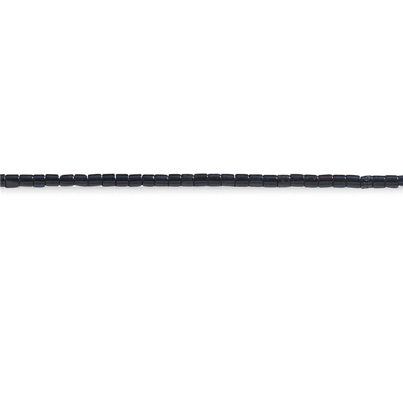 Natürliche schwarze Achatperlen Heishi, 2 x 2 mm, Loch 0,6 mm, ca. 201 Stück, 39 cm Strang