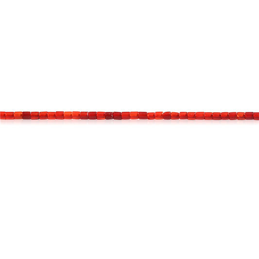 Natürliche rote Achatperlen Heishi, 2 x 2 mm, Loch 0,6 mm, ca. 201 Stück, 39 cm Strang