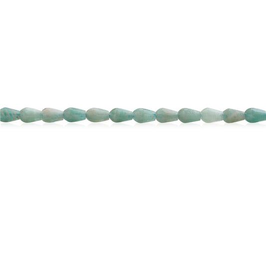 Perles Amazonite naturelle Briolette facette 4x6mm trou 1mm environ 63pcs 39cm sur fil