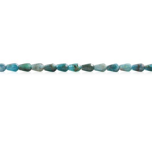 Perline di Apatite Naturale Briolette Sfaccettata 4x6mm Foro 1mm circa 63pz filo da 39cm