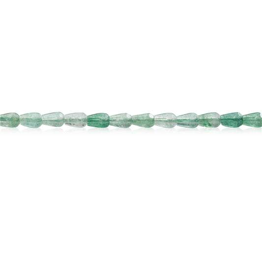 Perles Aventurine verte naturelle Briolette facette 4x6mm trou 1mm environ 63pcs 39cm sur fil