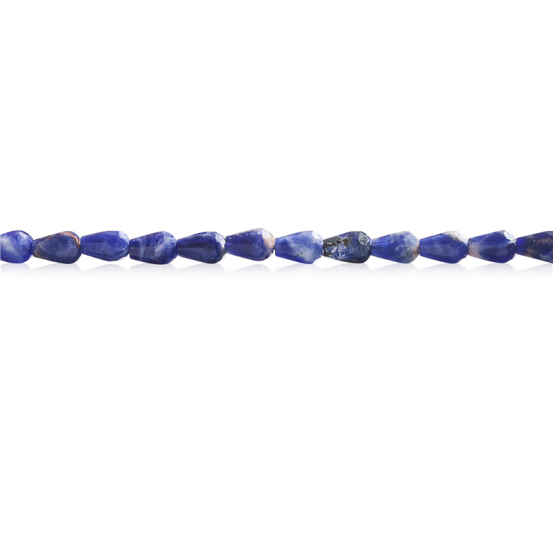 Natural Sodalite Beads Briolette Faceted 4x6mm Hole 1mm about 63pcs 39cm strand