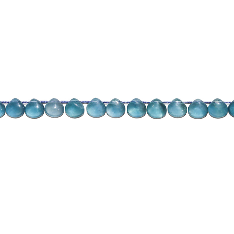 Natural 7A Blue Fluorite Beads Flat Drop 10mm Hole 0.8mm about 20pcs 20cm strand