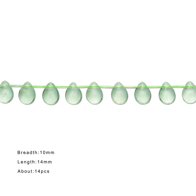 Natural 7A Green Fluorite Beads Flat Drop 10x14mm Hole 0.8mm about 14pcs 20cm strand