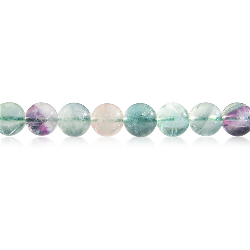 Perline di fluorite naturale rotonde da 8 mm, foro da 1 mm, circa 50 pezzi di filo da 39 cm