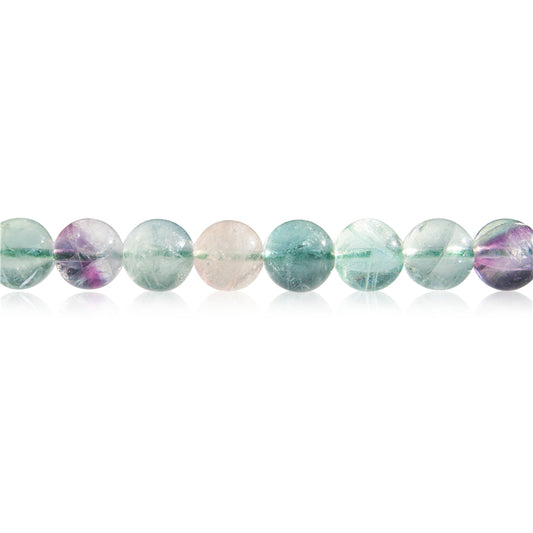 Perline di fluorite naturale rotonde da 8 mm, foro da 1 mm, circa 50 pezzi di filo da 39 cm