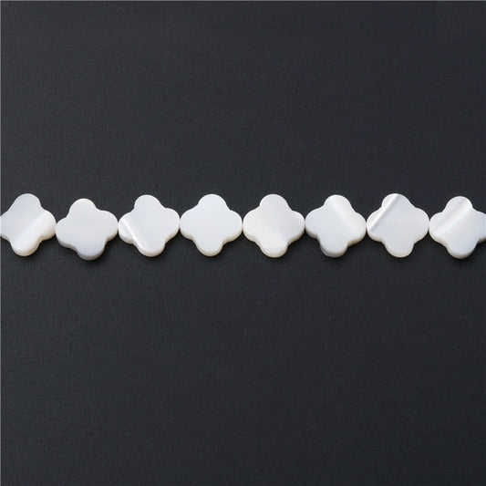 Natural Mother Of Pearl Shell Flat Flower Shape Beads 10mm Hole 1mm about 39pcs 39cm strand