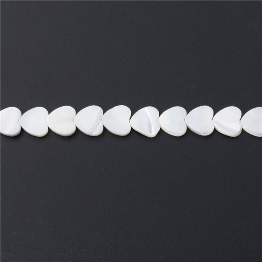 Natural Mother Of Pearl Shell Heart Shaped Beads 10mm Hole 1mm about 43pcs 39cm strand