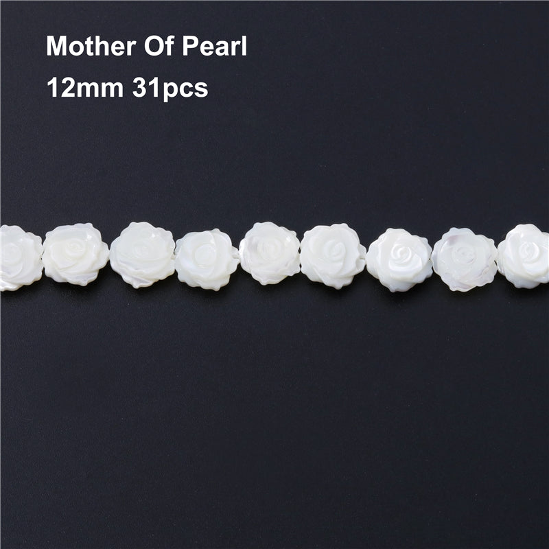 Natural Mother Of Pearl Shell Flower Shape Beads 12mm Hole 1mm about 31pcs 39cm strand