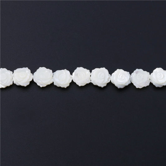 Natural Mother Of Pearl Shell Flower Shape Beads 12mm Hole 1mm about 31pcs 39cm strand