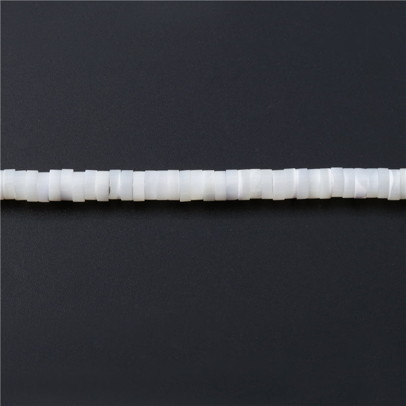 Perles d'espacement en nacre naturelle, trou de 2x4mm, 0.8mm, environ 167 pièces, sur fil de 39cm