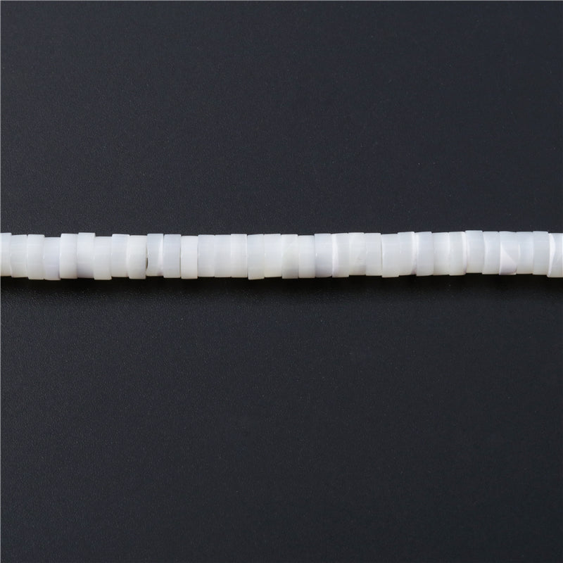 Perline distanziatrici in conchiglia di madreperla naturale, 2x6 mm, foro 0,8 mm, circa 167 pezzi, filo da 39 cm