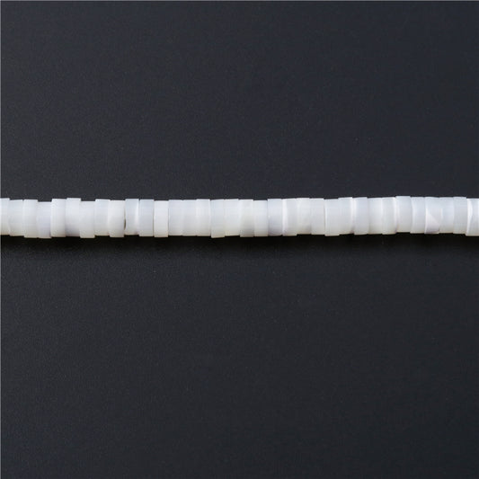 Perline distanziatrici in conchiglia di madreperla naturale, 2x6 mm, foro 0,8 mm, circa 167 pezzi, filo da 39 cm