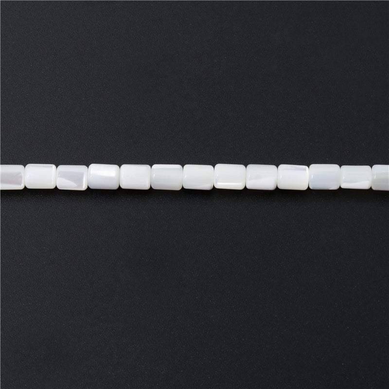 Perles de nacre naturelle en forme de tonneau, trou de 3x3mm, 0.8mm, environ 117 pièces, sur fil de 39cm