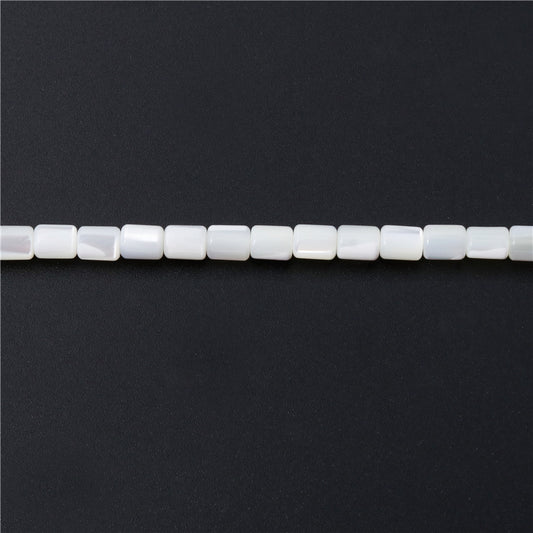 Perles de nacre naturelle en forme de tonneau, trou de 3x3mm, 0.8mm, environ 117 pièces, sur fil de 39cm