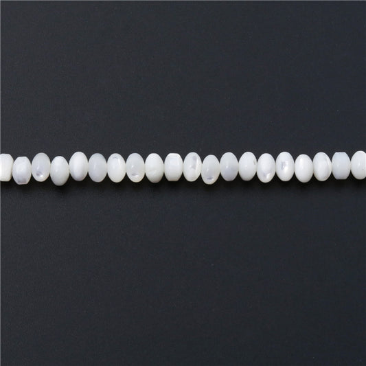 Natural Mop Shell Abacus Beads 3x4mm Hole 0.8mm about 131pcs 39cm strand